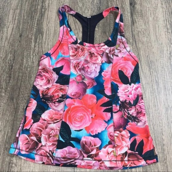 lululemon athletica Tops - Lululemon Rose Garden Print Tank Top